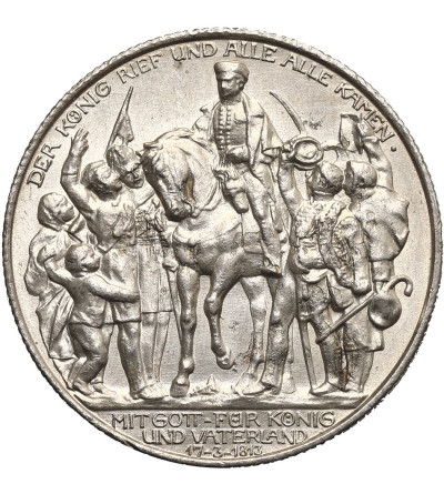 Germany, Prussia, Wilhelm II (1888–1918). 2 Mark 1913, 100th anniversary of Prussia’s entry into the war against France (March 17, 1813 – proclamation of “An Mein Volk”)
