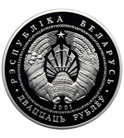 Belarus. 20 Roubles 2001, Winter Olympic Games Salt Lake City 2002 - Freestyle - Proof