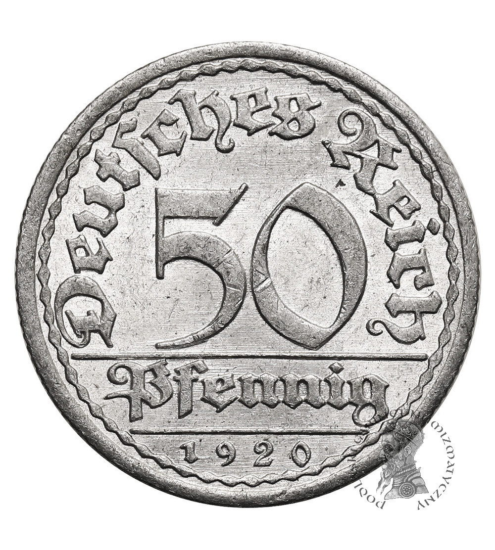 Germany, Weimar Republic (1918 - 1933). 50 Pfennigs 1920 A, Berlin
