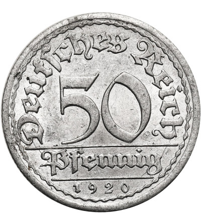 Germany, Weimar Republic (1918 - 1933). 50 Pfennigs 1920 A, Berlin