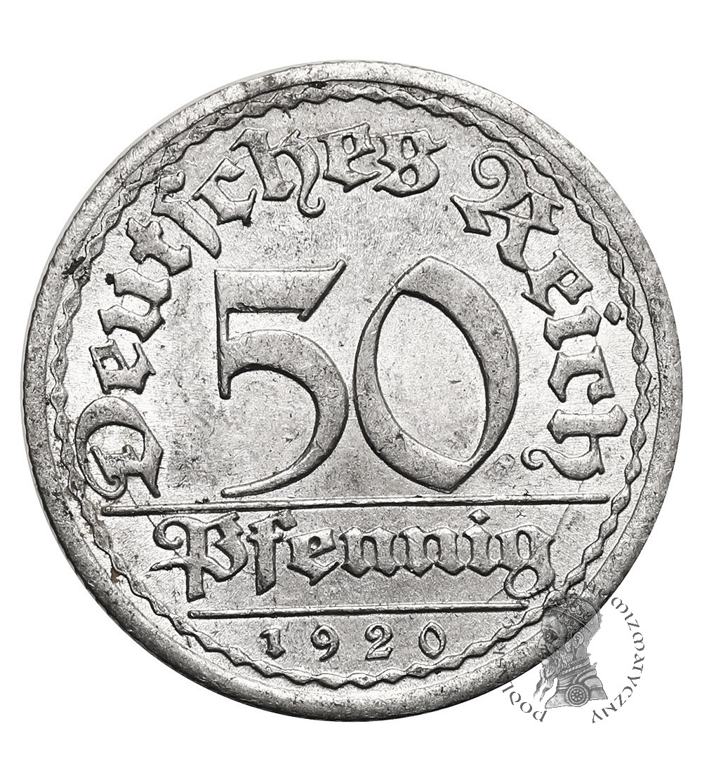 Germany, Weimar Republic (1918 - 1933). 50 Pfennigs 1920 A, Berlin