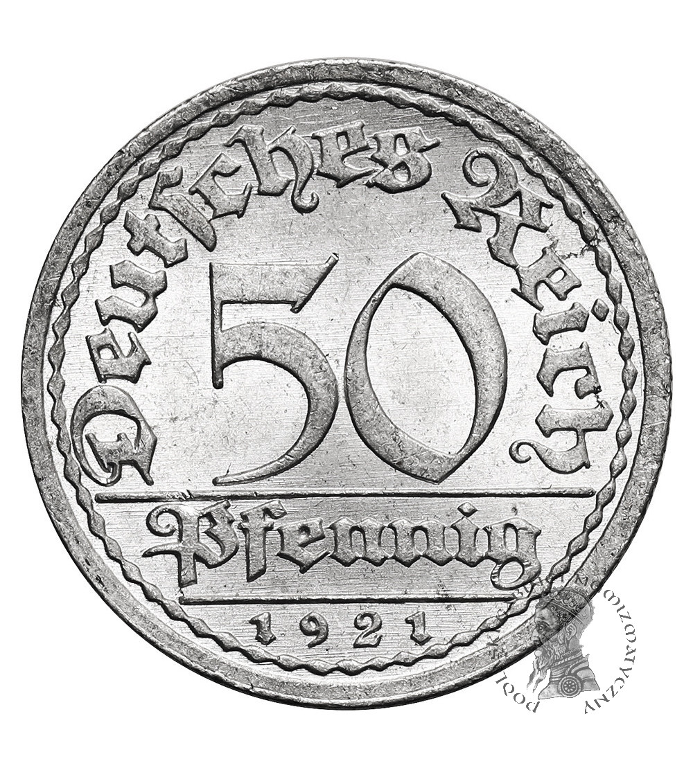 Niemcy, Republika Weimarska (1918 - 1933). 50 fenigów 1921 A, Berlin