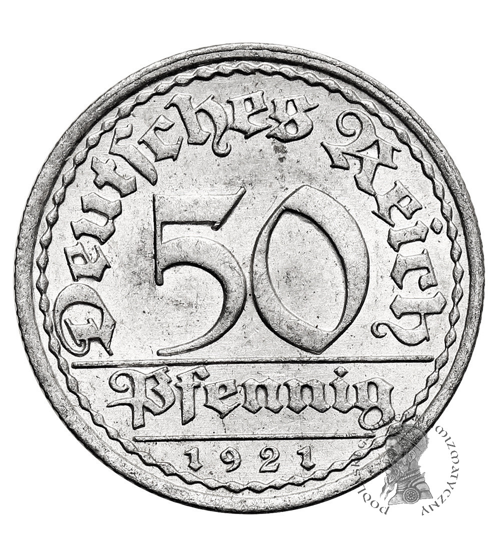 Germany, Weimar Republic (1918 - 1933). 50 Pfennigs 1921 A, Berlin