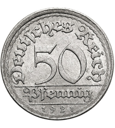 Niemcy, Republika Weimarska (1918 - 1933). 50 fenigów 1921 E, Muldenhütten