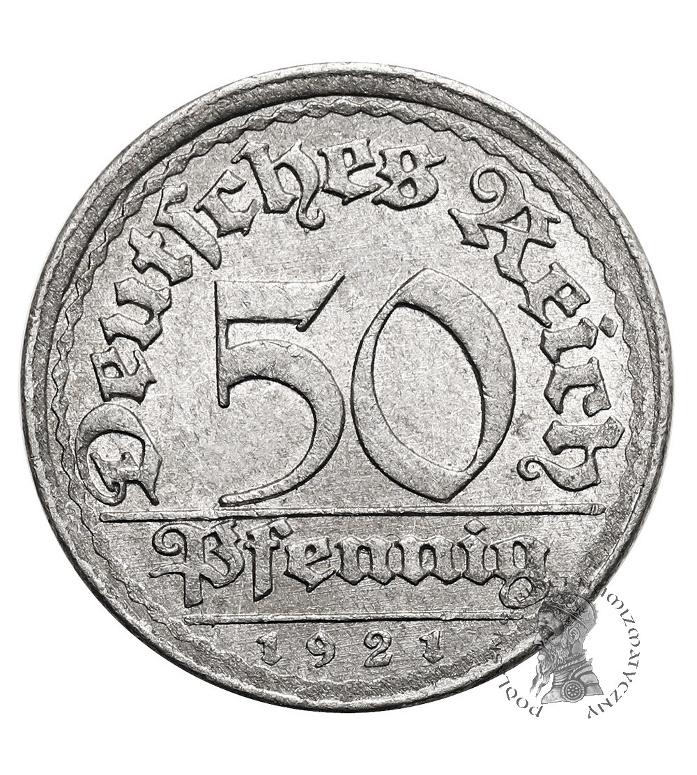Germany, Weimar Republic (1918 - 1933). 50 Pfennigs 1921 E, Muldenhütten
