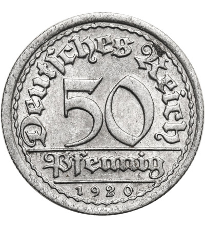 Germany, Weimar Republic (1918 - 1933). 50 Pfennigs 1920 F, State Mint of Stuttgart