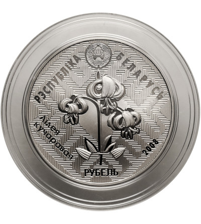 Białoruś. 1 rubel 2008, Zimorodek, Rezerwat Przyrody Lipichanska Puszcza -  Prooflike