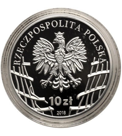 Polska. 10 złotych 2018, Hieronim Dekutowski ,,Zapora", seria: Wyklęci przez Komunistów Żołnierze Niezłomni - Proof