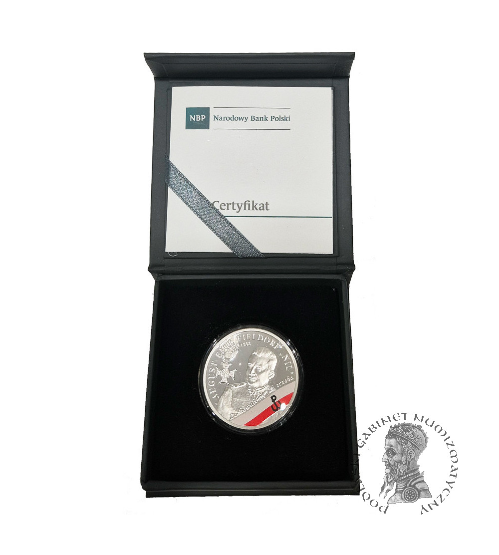 Polska. 10 złotych 2018, August Emil Fieldorf - "Nil", seria: Wyklęci przez Komunistów Żołnierze Niezłomni - Proof