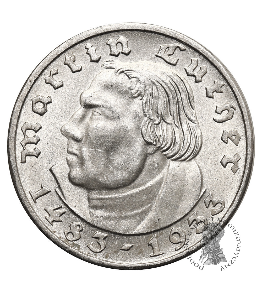 Niemcy, III Rzesza. 2 marki 1933 F, Martin Luther