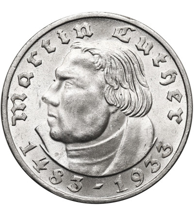 Germany, Third Reich. 2 Mark 1933 F, Martin Luther