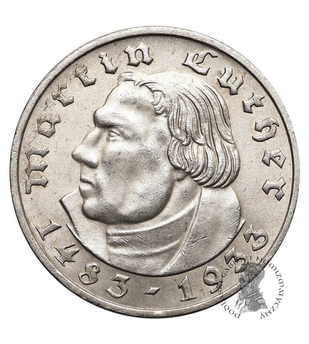 Niemcy, III Rzesza. 2 marki 1933 E, Martin Luther