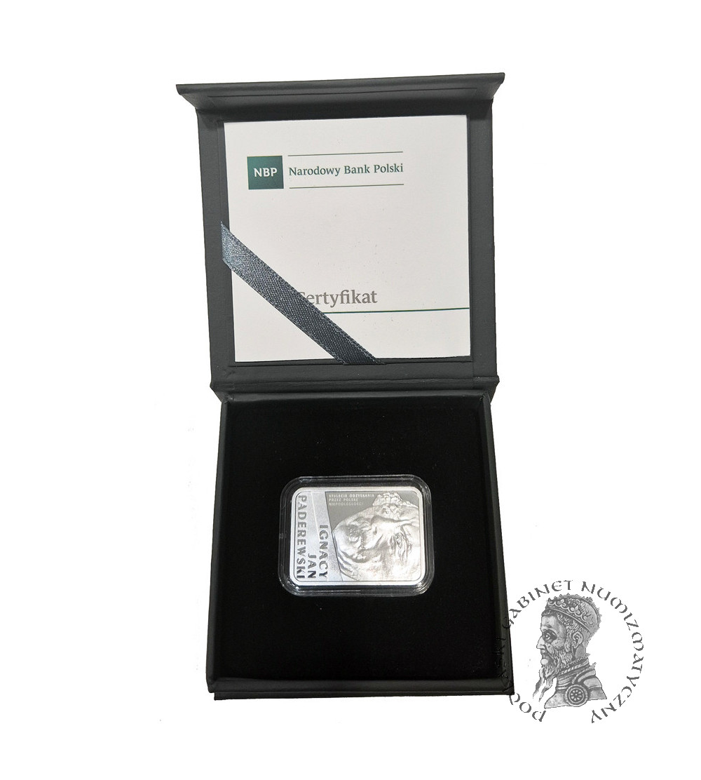 Poland. 10 Zlotys 2018, Centennial of Poland’s Regaining of Independence - Ignacy Jan Paderewski - Proof