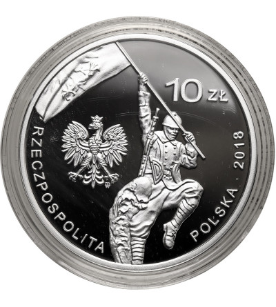 Poland. 10 Zlotys 2018, 100th Anniversary of the Military Effort of Polish Americans - Proof