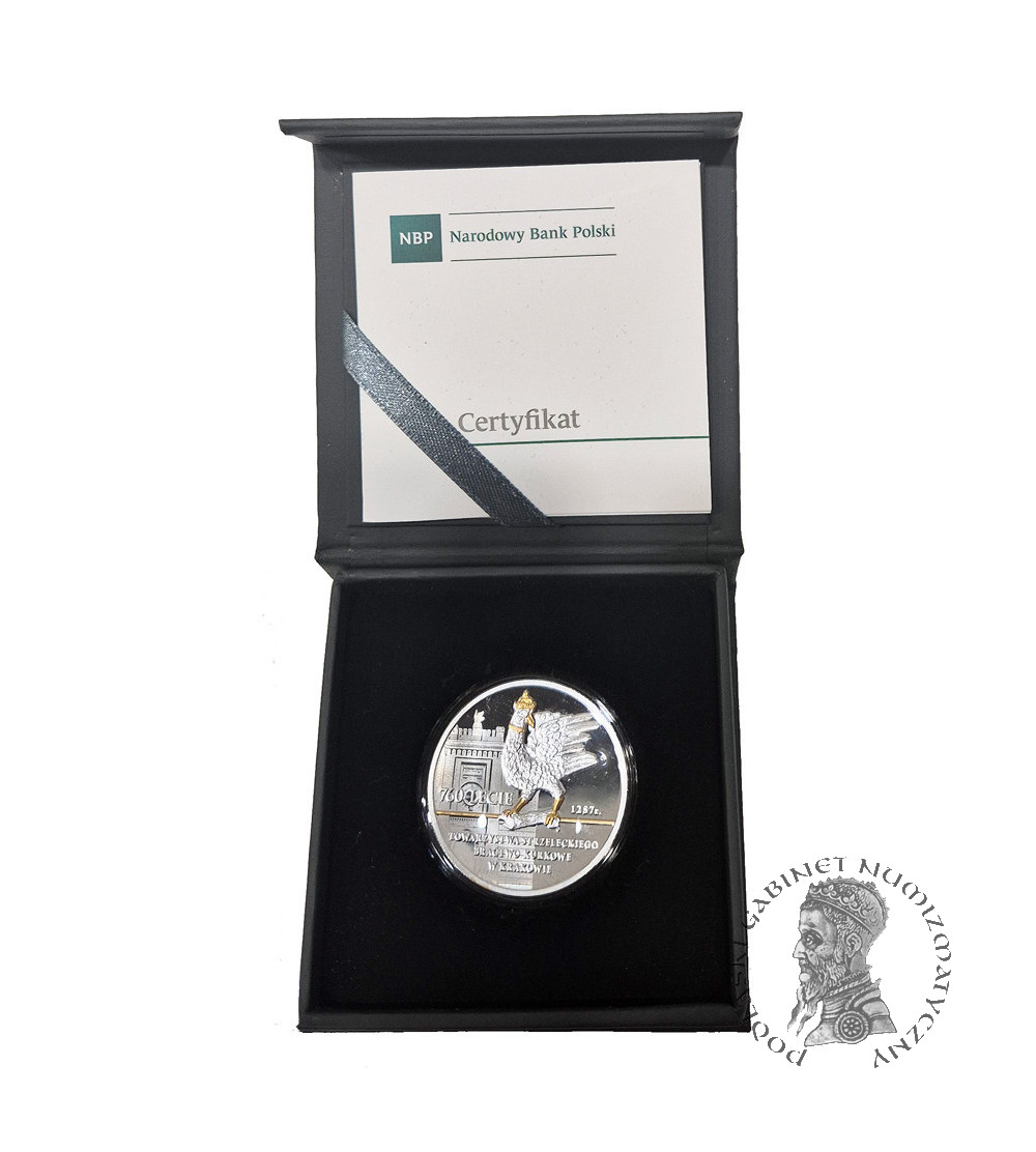 Poland. 10 Zlotys 2018, 760th Anniversary of the Kraków Shooting Society - the Brotherhood of the Rooster - Proof