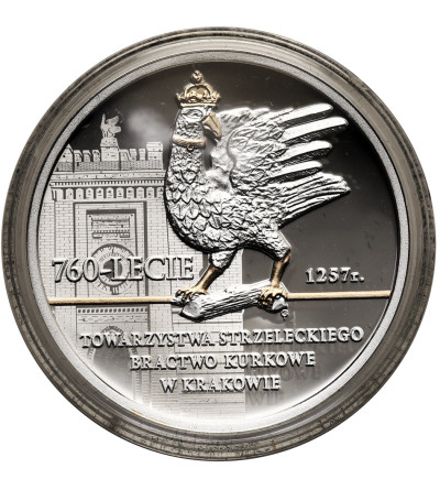 Poland. 10 Zlotys 2018, 760th Anniversary of the Kraków Shooting Society - the Brotherhood of the Rooster - Proof