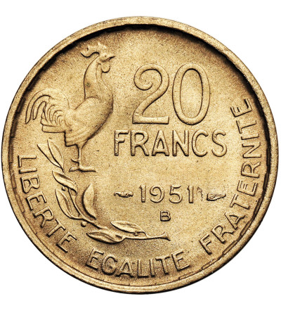 France, Fourth Republic 1947–1958. 20 Francs 1951 B