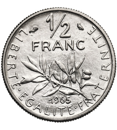 Francja, Piąta Republika (1958 - do teraz). 1/2 franka 1965, O. Roty