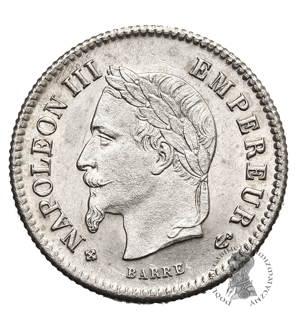 Francja, Napoleon III (1852 - 1870). 20 Centimes 1867 BB, Strasbourg