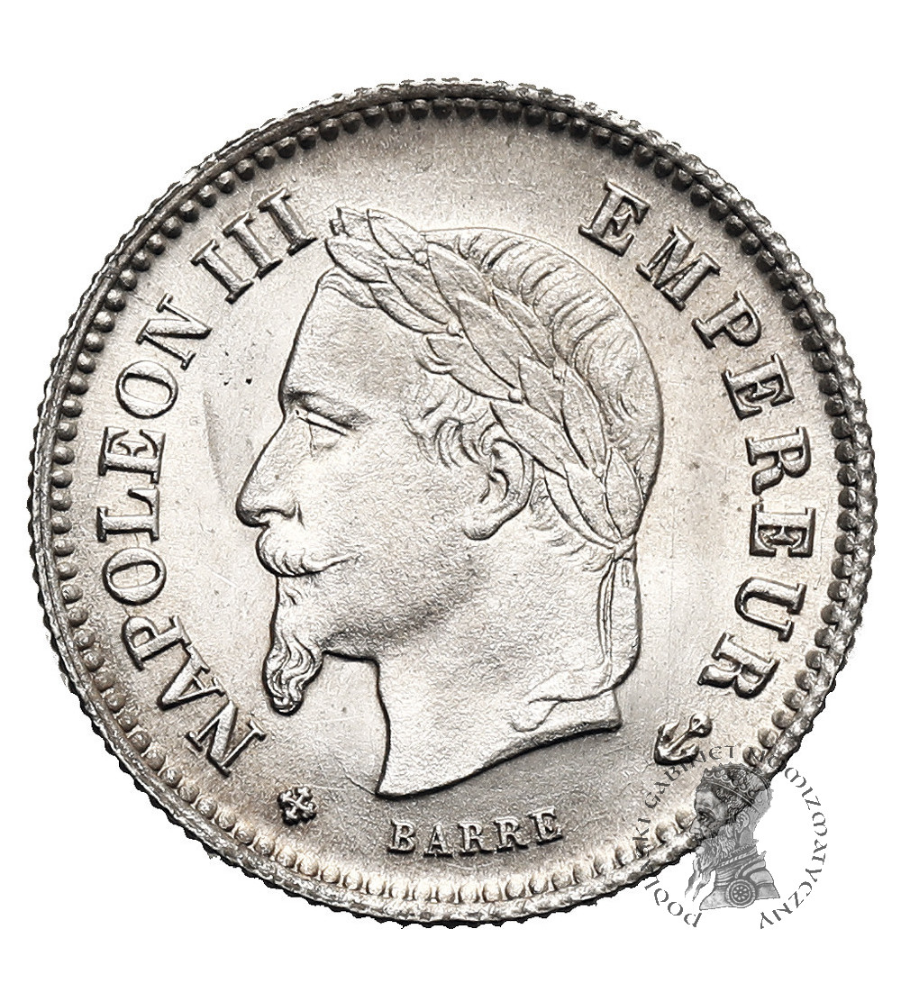 Francja, Napoleon III (1852 - 1870). 20 Centimes 1867 BB, Strasbourg