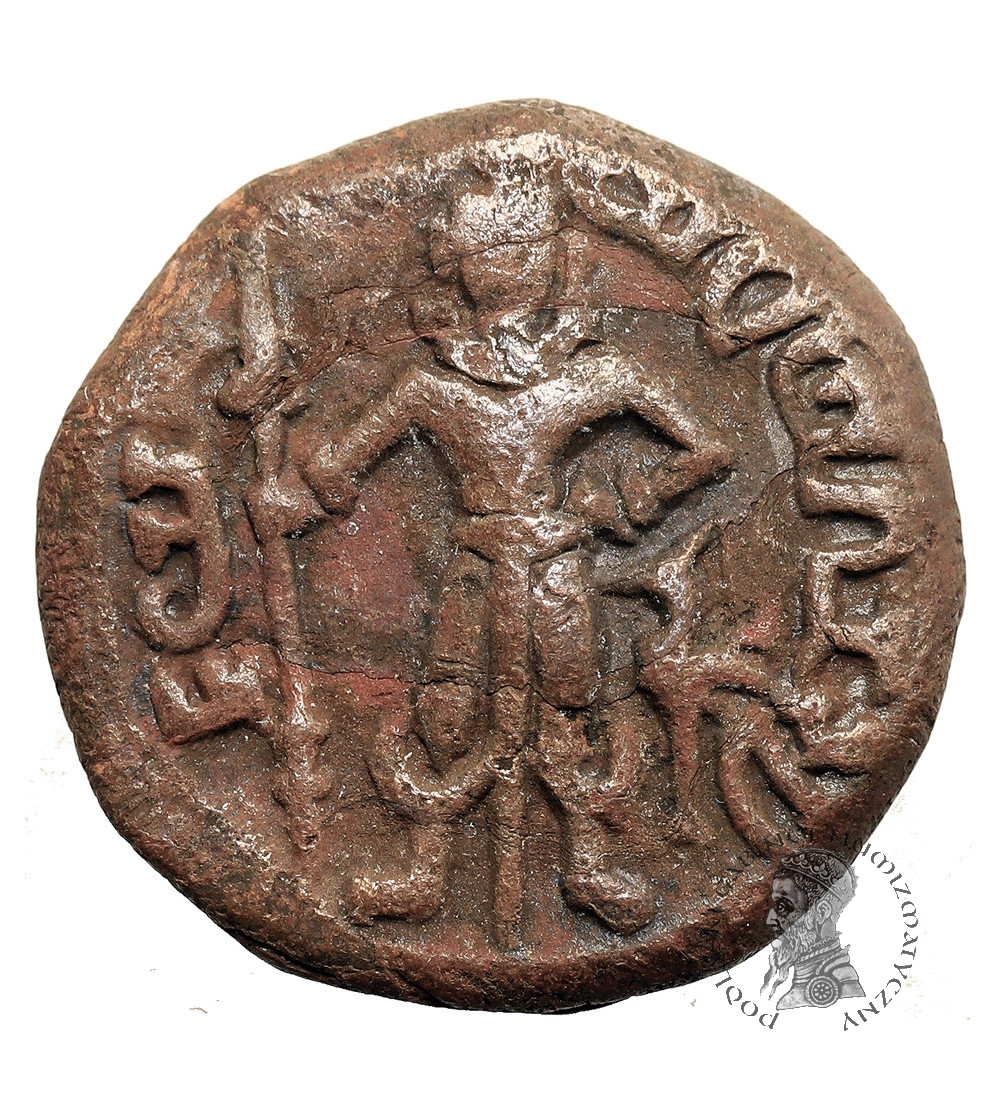 India, Yaudheyas. Post-Mauryan, Tribal Republics of North India, Circa 2nd-4th cent, Punjab-Haryana region. Bronze / AE Tetradrachm