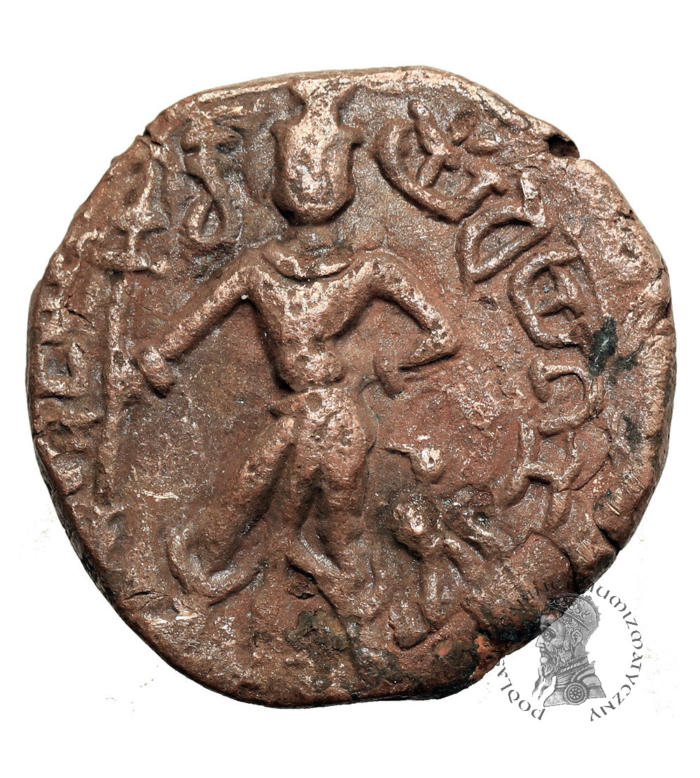 India, Yaudheyas. Post-Mauryan, Tribal Republics of North India, Circa 2nd-4th cent, Punjab-Haryana region. Bronze / AE Tetradrachm