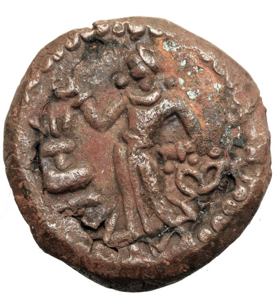 Yaudheya, plemienne republiki północnych Indii z okresu po dynastii Maurjów, II-IV wiek, region Pendżabu i Haryany. Brąz / AE Tetradrachma
