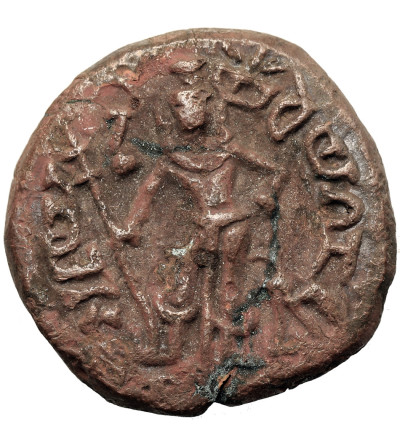 India, Yaudheyas. Post-Mauryan, Tribal Republics of North India, Circa 2nd-4th cent, Punjab-Haryana region. Bronze / AE Tetradrachm