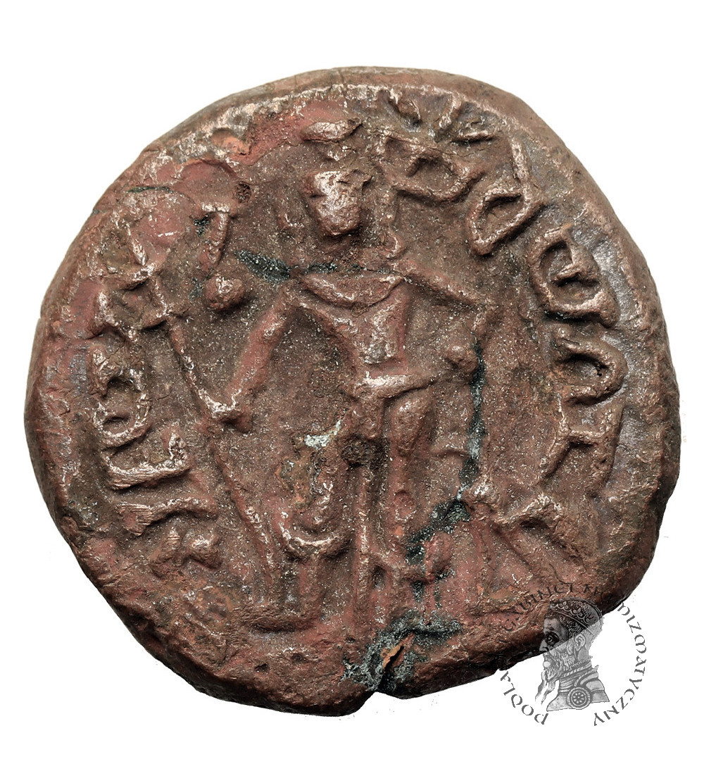 India, Yaudheyas. Post-Mauryan, Tribal Republics of North India, Circa 2nd-4th cent, Punjab-Haryana region. Bronze / AE Tetradrachm