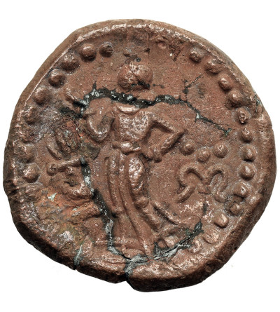 Yaudheya, plemienne republiki północnych Indii z okresu po dynastii Maurjów, II-IV wiek, region Pendżabu i Haryany. Brąz / AE Tetradrachma