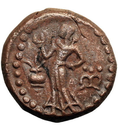India, Yaudheyas. Post-Mauryan, Tribal Republics of North India, Circa 2nd-4th cent, Punjab-Haryana region. Bronze / AE Tetradrachm