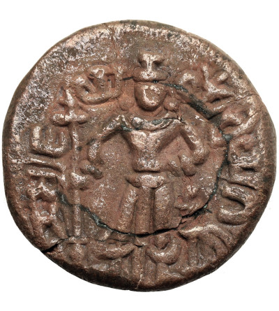 India, Yaudheyas. Post-Mauryan, Tribal Republics of North India, Circa 2nd-4th cent, Punjab-Haryana region. Bronze / AE Tetradrachm