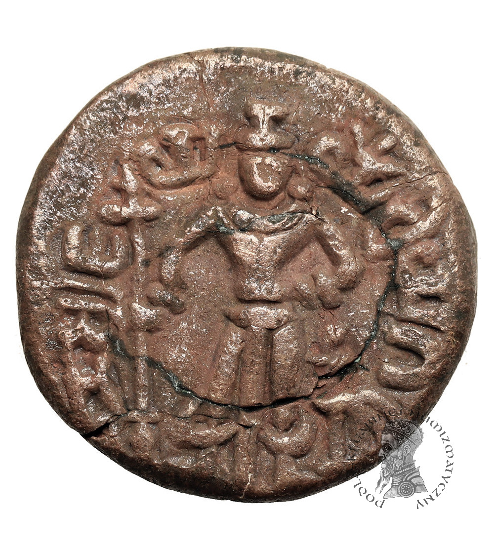 Yaudheya, plemienne republiki północnych Indii z okresu po dynastii Maurjów, II-IV wiek, region Pendżabu i Haryany. Brąz / AE Tetradrachma