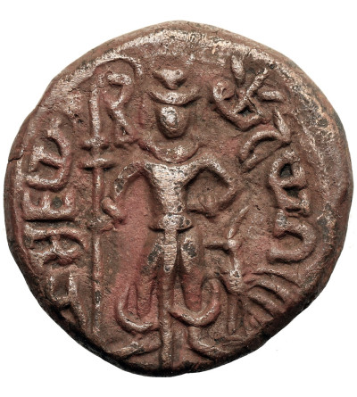 Yaudheya, plemienne republiki północnych Indii z okresu po dynastii Maurjów, II-IV wiek, region Pendżabu i Haryany. Brąz / AE Tetradrachma