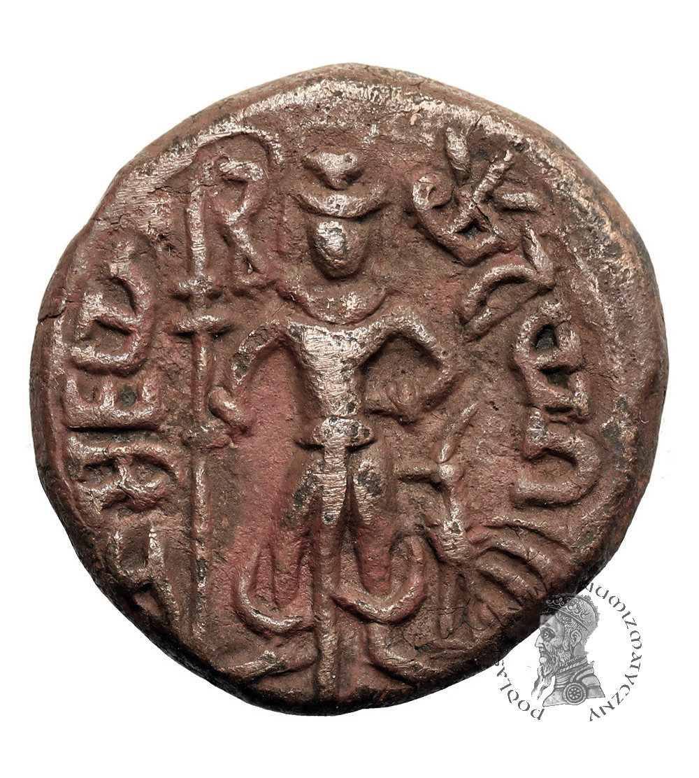 India, Yaudheyas. Post-Mauryan, Tribal Republics of North India, Circa 2nd-4th cent, Punjab-Haryana region. Bronze / AE Tetradrachm