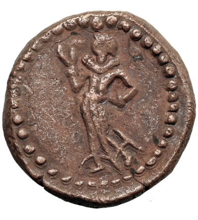 India, Yaudheyas. Post-Mauryan, Tribal Republics of North India, Circa 2nd-4th cent, Punjab-Haryana region. Bronze / AE Tetradrachm