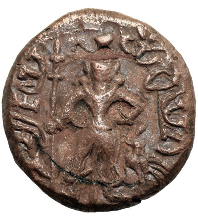 Yaudheya, plemienne republiki północnych Indii z okresu po dynastii Maurjów, II-IV wiek, region Pendżabu i Haryany. Brąz / AE Tetradrachma