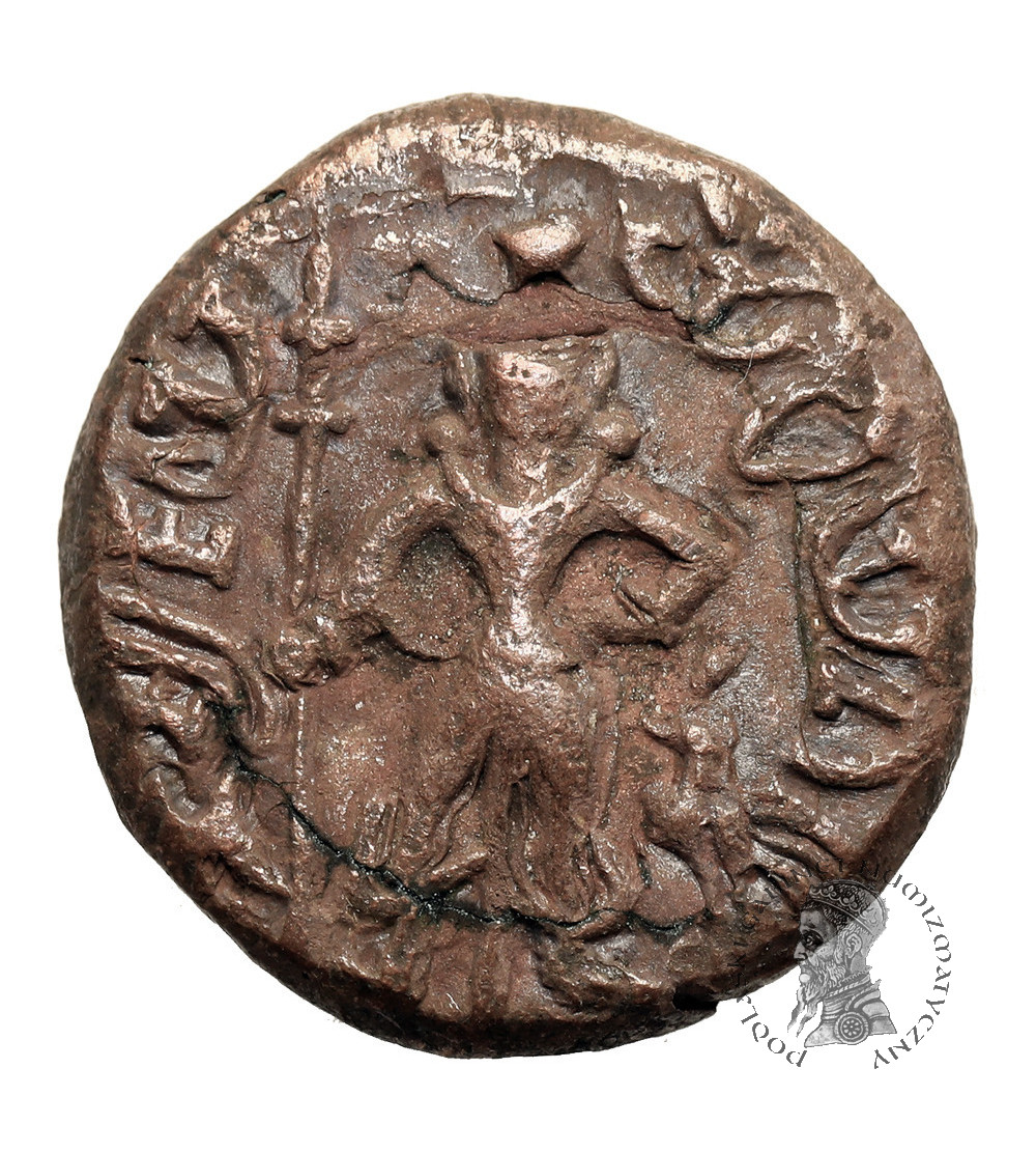 India, Yaudheyas. Post-Mauryan, Tribal Republics of North India, Circa 2nd-4th cent, Punjab-Haryana region. Bronze / AE Tetradrachm