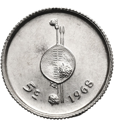 Swaziland, Sobhuza II (1968–1982). 5 Cents 1968, Independence