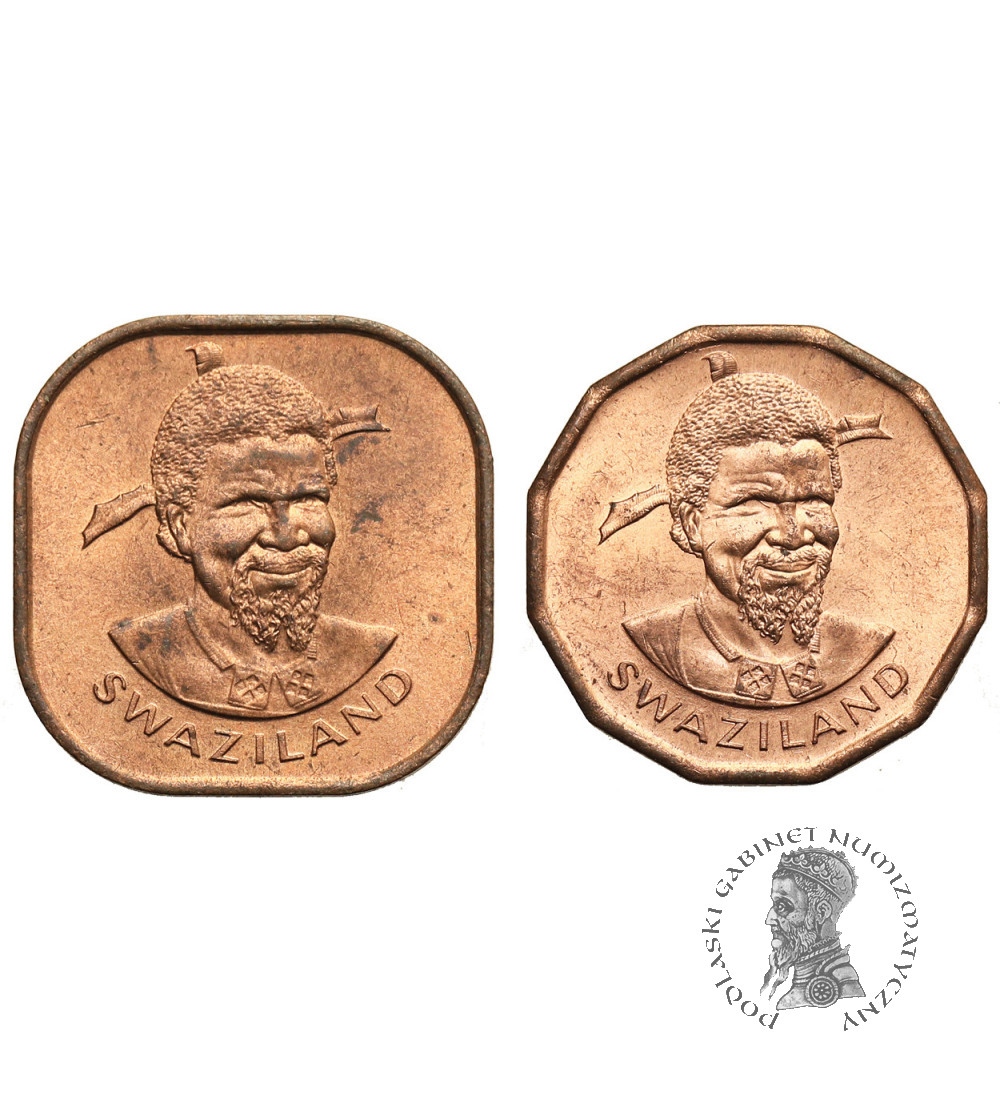 Suazi / Swaziland, Sobhuza II (1968-1982). 1 i 2 centy 1975 F.A.O.