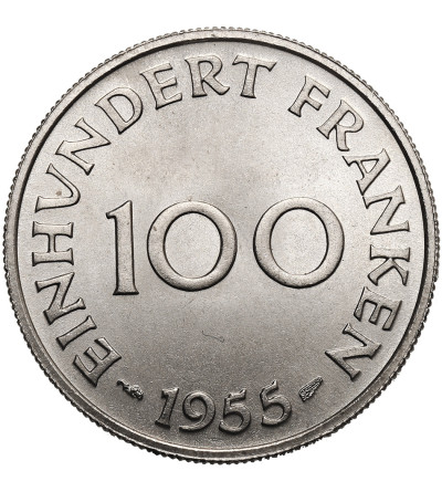 Germany, Saarland, French Protectorate (1947-1956). 100 Franken 1955