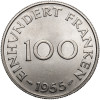 Niemcy, Saarland, Protektorat francuski (1947–1956). 100 franków (Franken) 1955