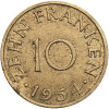 Niemcy, Saarland, Protektorat francuski (1947–1956). 10 franków (Franken) 1954