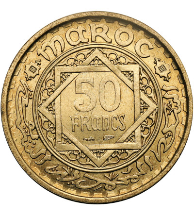 Morocco. Mohammed V, AH 1346-1381 / 1927-1962 AD. 50 Francs, AH 1371 / 1951 AD (a) Paris Mint