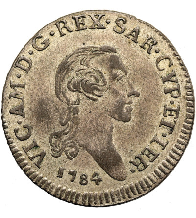 Włochy Savoia, Sardynia. Vittorio Amedo III, 1773-1796. 7,6 Soldi 1784, Turyn