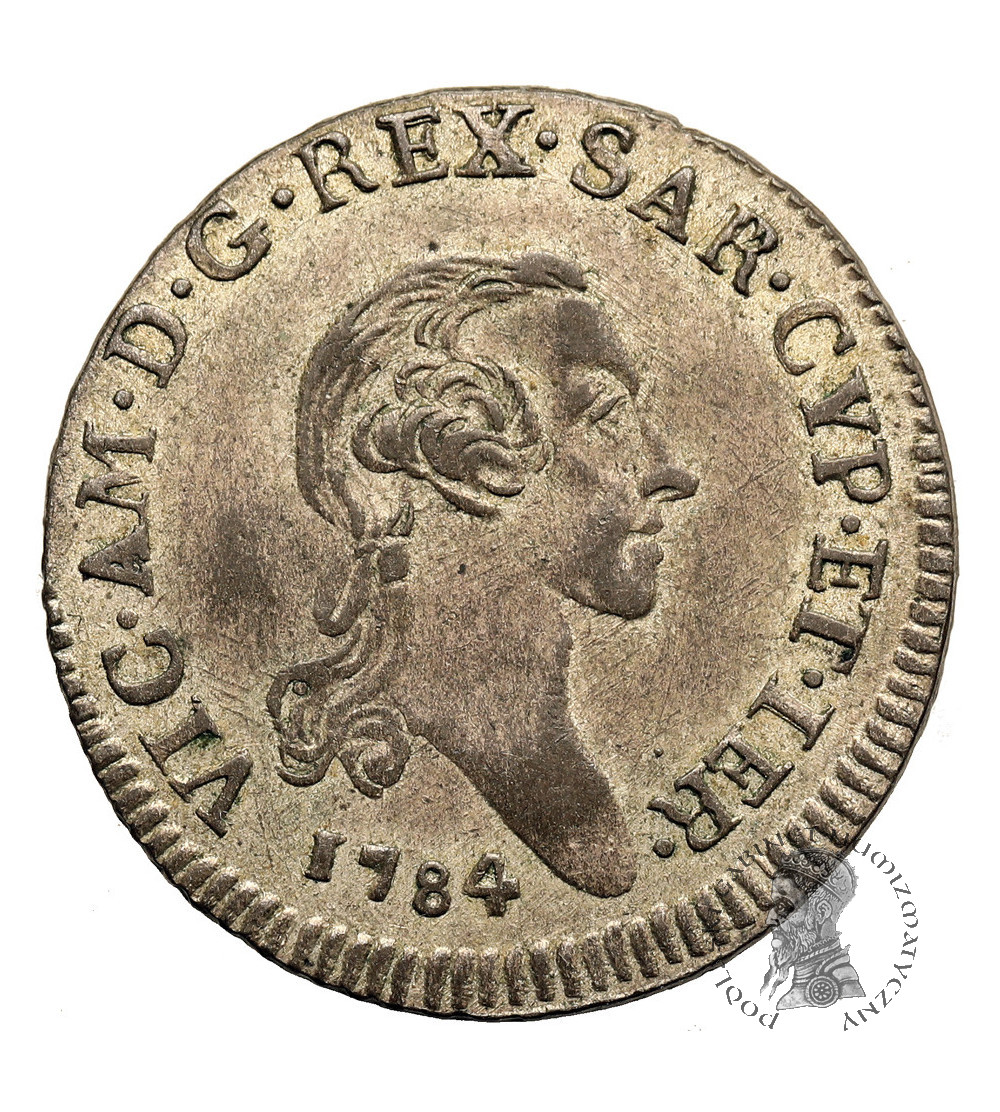 Włochy Savoia, Sardynia. Vittorio Amedo III, 1773-1796. 7,6 Soldi 1784, Turyn