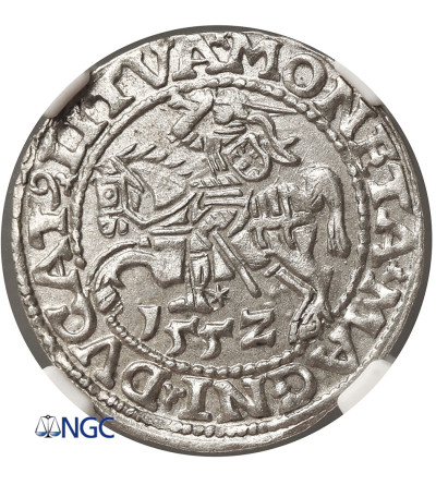 Poland / Lithuania, Zygmunt II August 1545-1572. Lithuanien Polgrosz, (1/2 Grosza) 1552, Vilnius - NGC MS 63