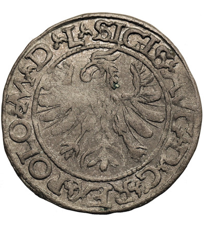 Poland / Lithuania. Zygmunt II August, 1545-1572. Lithuanian Polgrosz (1/2 Groschen) 1566, Tykocin Mint, Large coat of arms of Jastrzębiec, legend L / LIT