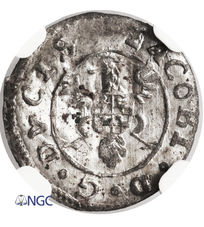 Courland / Kurland, Jacob Kettler 1642-1680. Schilling no date, Mitau - NGC MS 62
