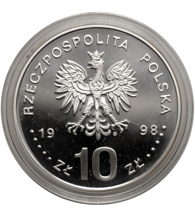 Poland. 10 Zlotys 1998, 45th anniversary of tragic death of General August Emil Fieldorf - Proof